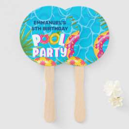 Leque Aniversário do Partido da Piscina Tropical