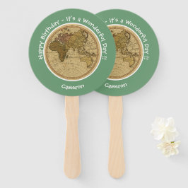 Leque Antiguidade 1786 - Partido Tema do Mapa do Hemisfé