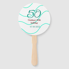 Leque Apelido vermelho verde para aniversário de 50 anos