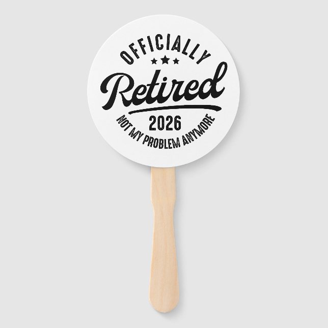 Leque Aposentadoria Oficialmente Aposentada 2026 Piada d (Frente)