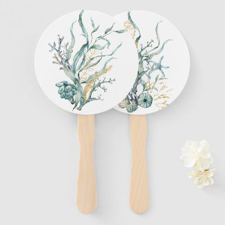 Leque Aquarela Sob Os Ventiladores Da Mão De Água-Vidro