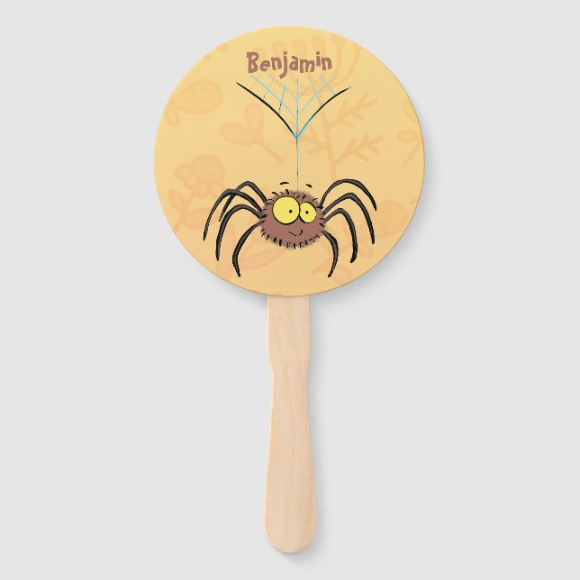 Leque Aranha de desenho animado engraçada fofa e felpuda (Frente)