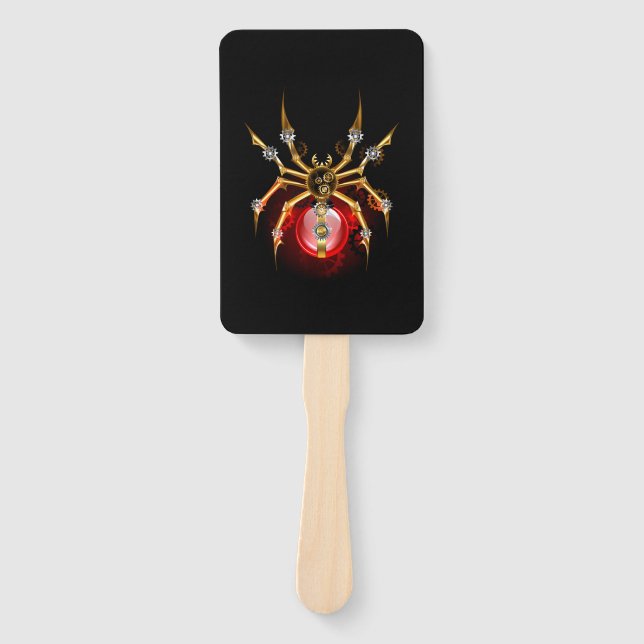 Leque Aranha-do-galo em preto (Frente)