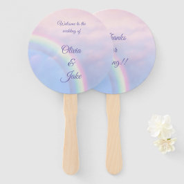 Leque Arco-íris de esperança - pastel, fã de mão