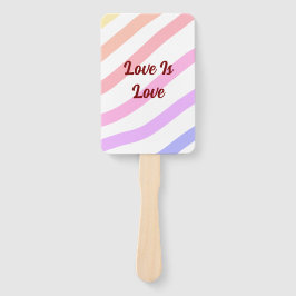 Leque Arco-íris listras coloridas amor pastel é orgulho