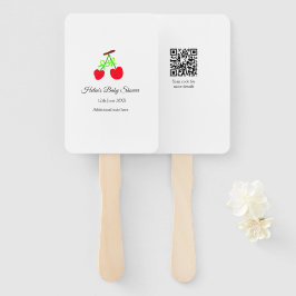 Leque arco verde-cereja adicionado nome chá de fraldas d