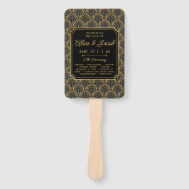 Leque Art Deco Embroidered-Style Wedding Program