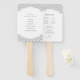 Leque Art Deco Enquadra programas de casamento