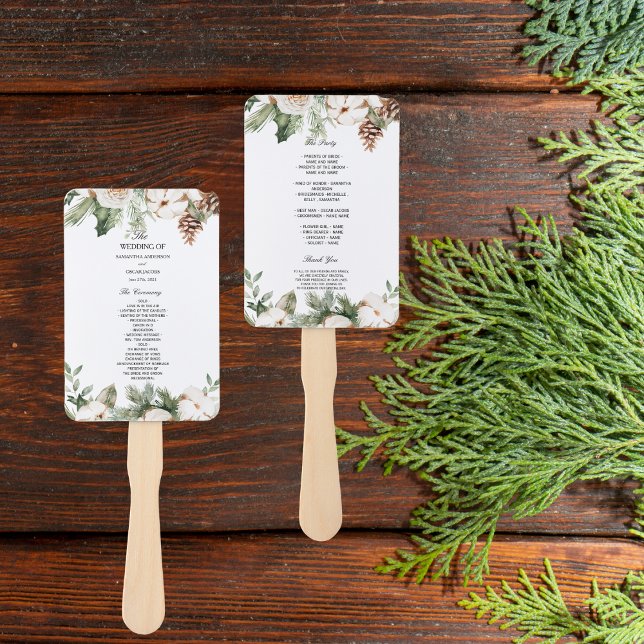 Leque Árvore de Pinheiro Verde de Inverno em Aquarela &  (Criador carregado)