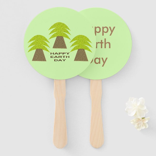 Leque Árvores do Dia da Terra Personalizadas (Frente e Verso)