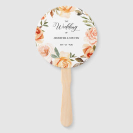 Leque Autumn Terracotta Orange Floral Weding Bem-vindo