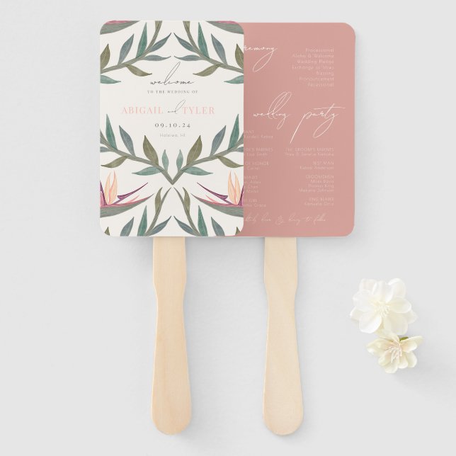 Leque Aves do Paraíso (Frente e Verso)