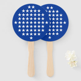 Leque Azul com 50 Estrelas Brancas Tema de Bandeira Amer