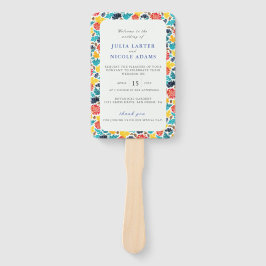 Leque Azul Natural Amarelo Watercolor Flores do Sol Casa