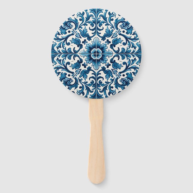 Leque Azulejo azul português (Frente)