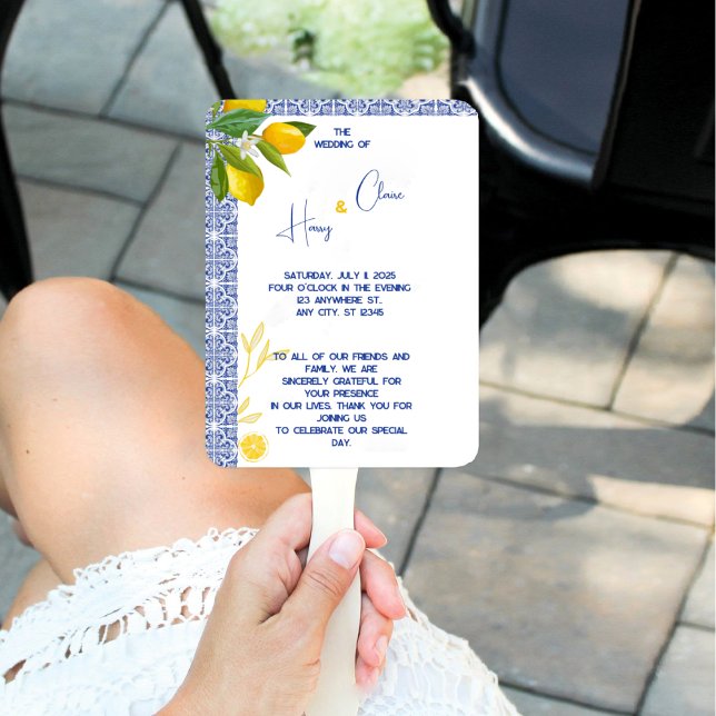 Leque Azulejos azul marroquinos personalizáveis inspirad (Criador carregado)