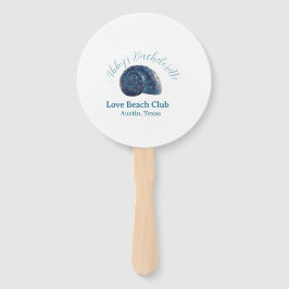 Leque Bachelorette party beach club blue sea shell name 