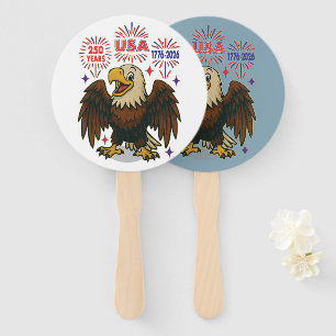 Leque Bald Eagle com Fireworks - EUA 250 Anos 1776-2026