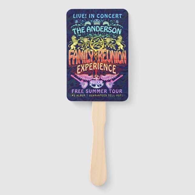 Leque Banda de Reunião da Família Retro 70s Concert Logo (Frente)