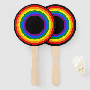 Leque BANDEIRA ARCO-ÍRIS - LISTRAS - Cores LGBT Anéis