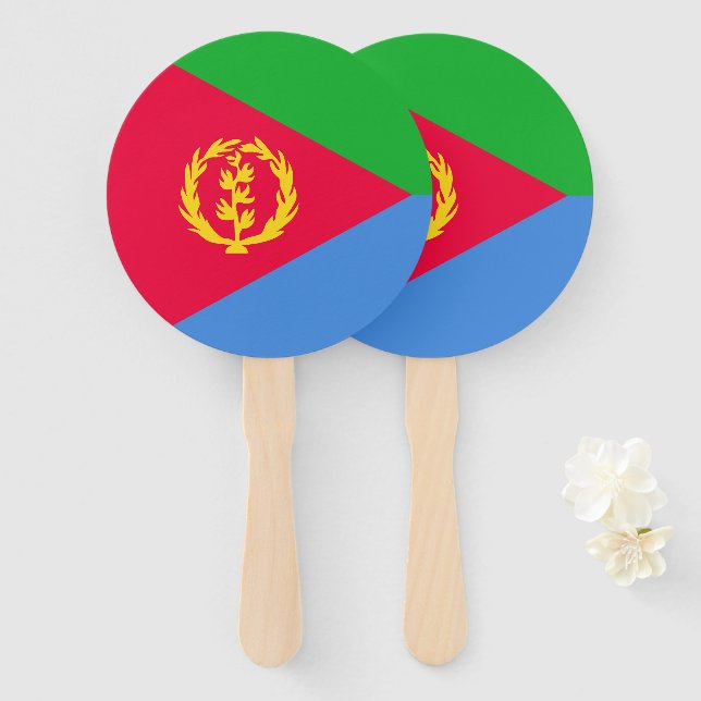 Leque Bandeira da Eritreia (Frente e Verso)