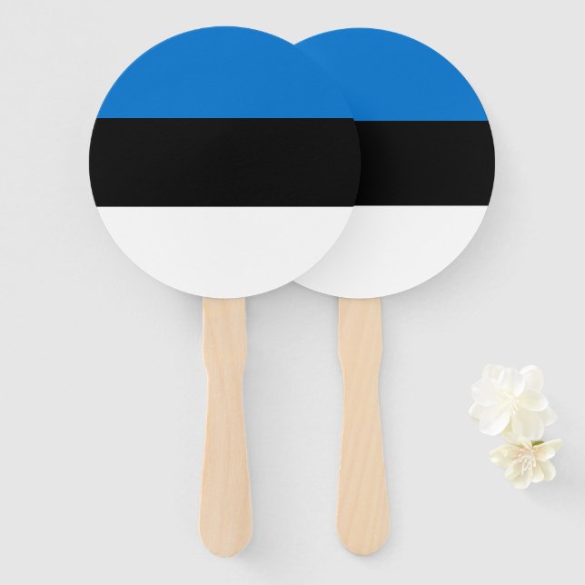 Leque Bandeira da Estônia (Frente e Verso)