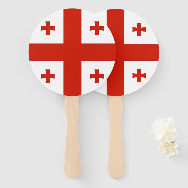 Leque Bandeira da Geórgia (Frente e Verso)