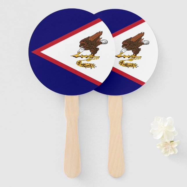 Leque bandeira da Samoa Americana (Frente e Verso)