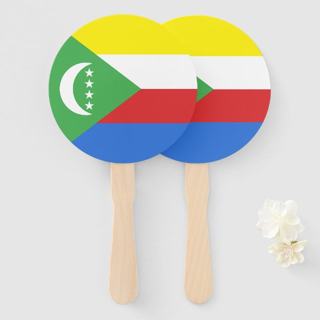 Leque Bandeira das Comores (Frente e Verso)