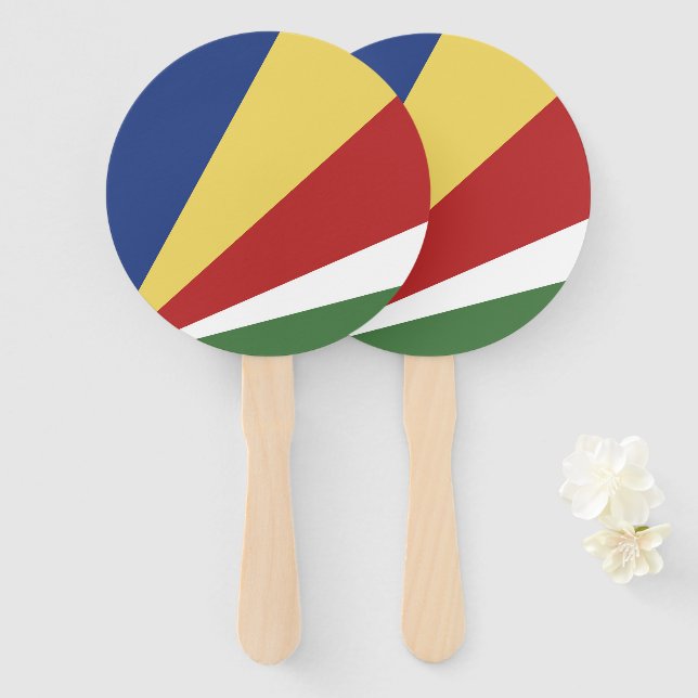 Leque Bandeira das Seychelles (Frente e Verso)
