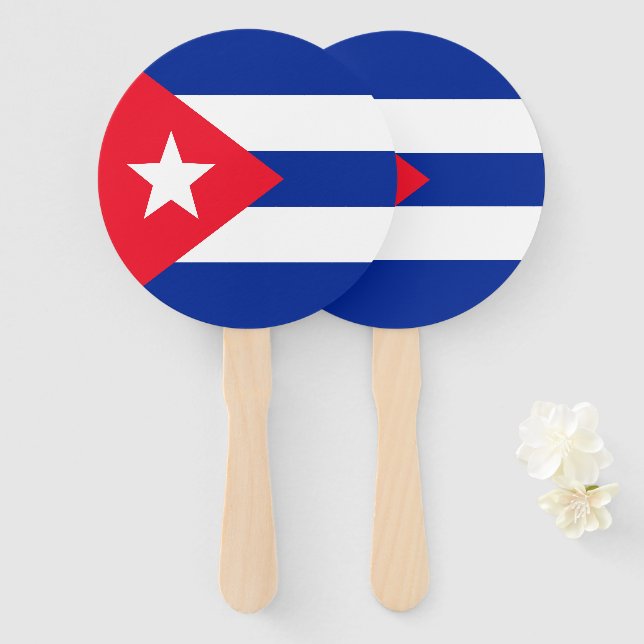 Leque Bandeira de Cuba (Frente e Verso)