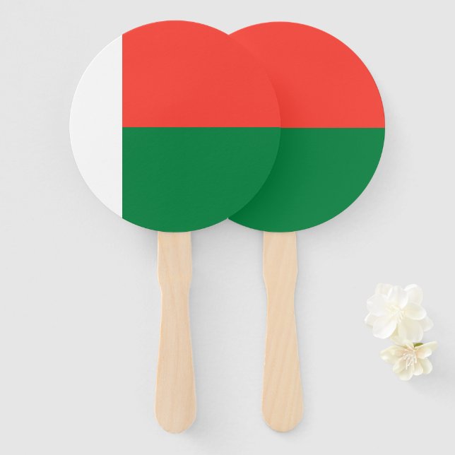 Leque bandeira de Madagáscar (Frente e Verso)