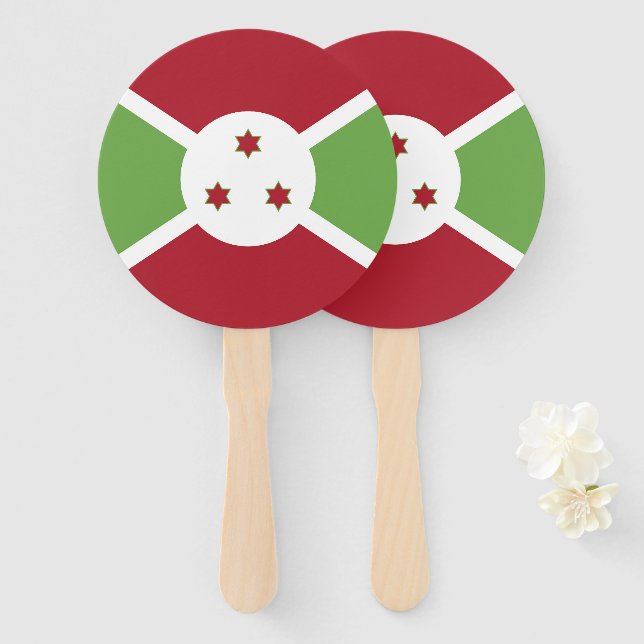 Leque Bandeira do Burundi (Frente e Verso)