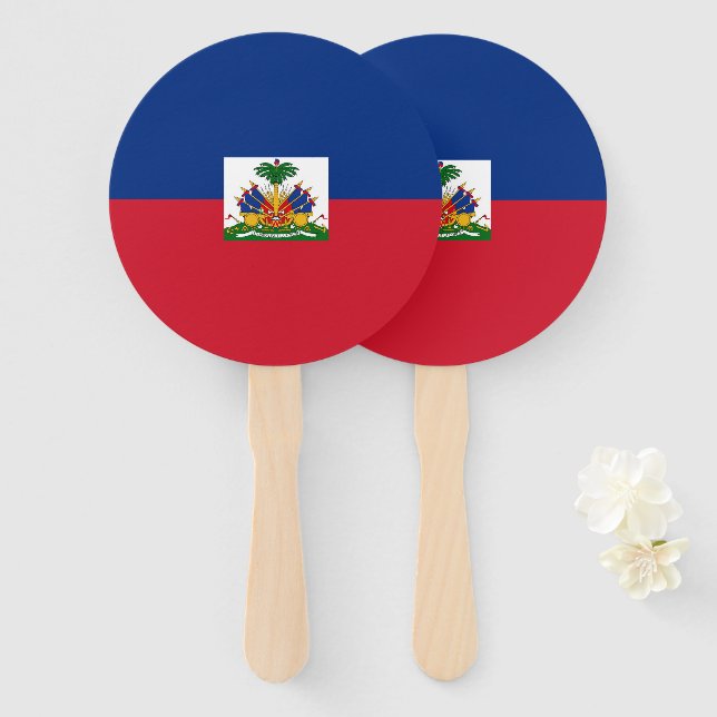 Leque Bandeira do Haiti (Frente e Verso)