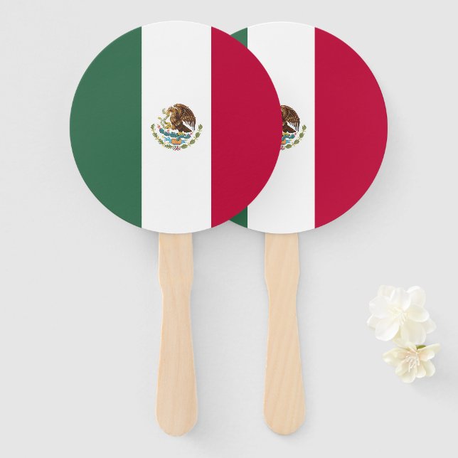 Leque Bandeira do México (Frente e Verso)