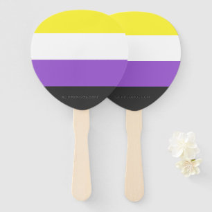 Leque Bandeira do Orgulho Não Binário da SlipperyJoe's a