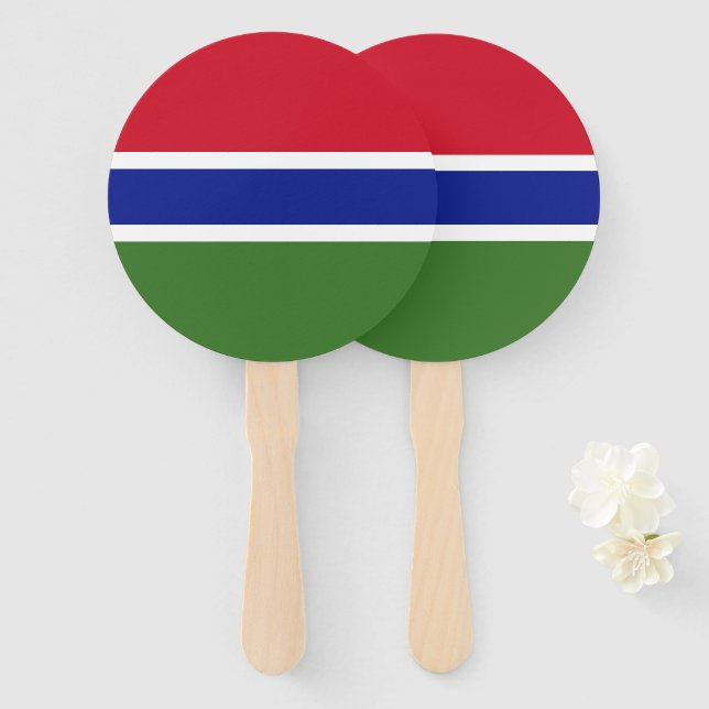 Leque Bandeira Gâmbia (Frente e Verso)