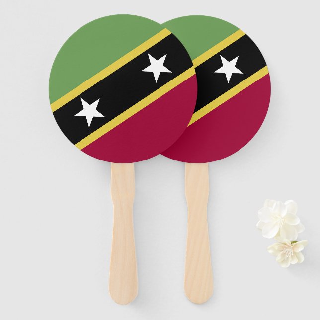Leque bandeira santo Kitts e Nevis (Frente e Verso)