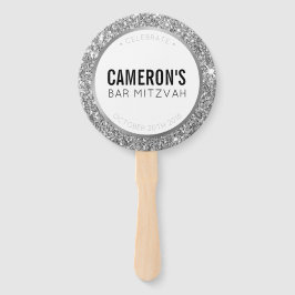 Leque BAR MITZVAH FAN selfie típico da luz prateada glam