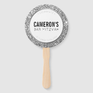 Leque BAR MITZVAH FAN selfie típico da luz prateada glam