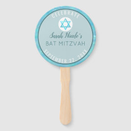 Leque Bat Mitzvah Blue Opal Chic Watercolor Foto