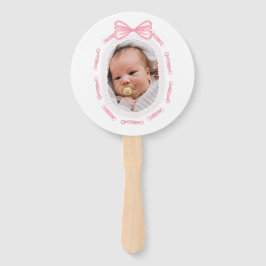 Leque Batismo da fita do Arco rosa