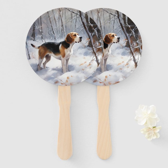 Leque Beagle Deixe Nevar Natal (Frente e Verso)