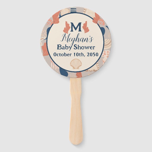 Leque Bebê no Chá de fraldas náutico Conselho (Frente)