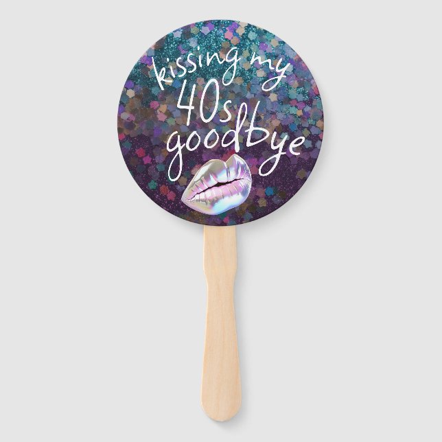 Leque Beijar meu "40s" Adeus Personalizado (Verso)