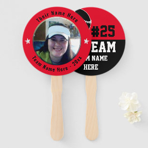 Leque Beisebol Go Team Spirit One Photo Red Hand Fan