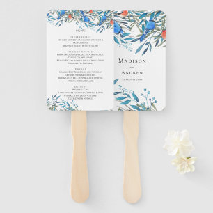 Leque Bela Aquarela, Pássaros e Folhagem, Menu de Casame