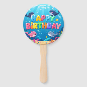Leque Belo aniversário de golfinho náutico