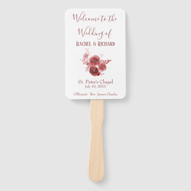 Leque Belo programa de casamento de flor de água (Frente)