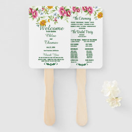 Leque Belo Programa de Casamento de Flores da primavera